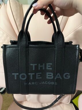 Marc Jacobs Black Pebbled Leather 'The Tote Bag' Small Tote